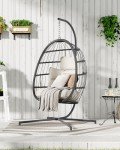 Hanging Egg Chair with Stand and Cushion