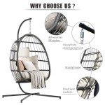Hanging Egg Chair with Stand and Cushion