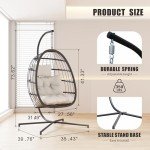 Hanging Egg Chair with Stand and Cushion