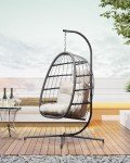 Hanging Egg Chair with Stand and Cushion