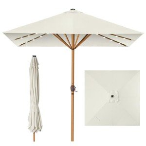 9ft Solar LED Lighted Patio Umbrella - Ivory