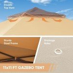 11x11 ft Adjustable Gazebo Tent with Netting