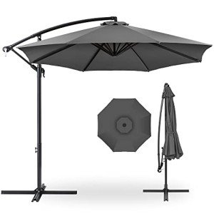 10ft Offset Patio Umbrella with Easy Tilt - Gray