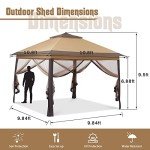 11x11 ft Adjustable Gazebo Tent with Netting