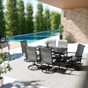 Pamapic 5-Piece Patio Dining Set with Swivel Chairs
