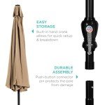 10ft Steel Patio Umbrella with Crank and Tilt