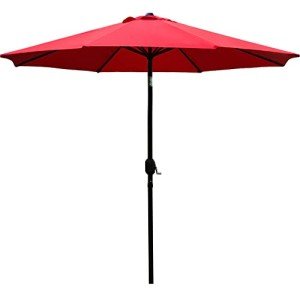 9' Red Patio Umbrella with 8 Ribs