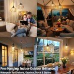 Hanging Lantern Lights for Patio or Gazebo - 2 Pack