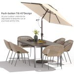 Beige 6.6x10ft Rectangular Patio Umbrella with Tilt