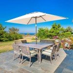 Beige 6.6x10ft Rectangular Patio Umbrella with Tilt