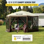 VEVOR 12ft Pop-up Gazebo Canopy with Mesh Windows