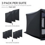 Wind-Resistant Gazebo Screen Panels - 3 Pack