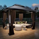 COWVIE 10' x 13' Patio Gazebo Curtain Set