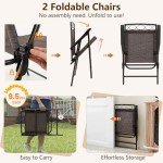 Outdoor Dining Set with 2 Chairs