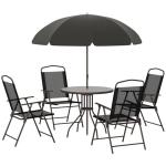 6-Piece Patio Dining Set with Umbrella for 4