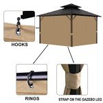 10'X12' Waterproof Gazebo Privacy Curtains, Brown
