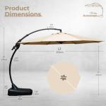 12 FT Sunbrella Cantilever Umbrella with Base