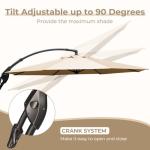 12 FT Sunbrella Cantilever Umbrella with Base