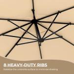 12 FT Sunbrella Cantilever Umbrella with Base