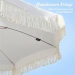 7ft Outdoor Patio Umbrella with Tassels - White