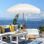 7ft Outdoor Patio Umbrella with Tassels - White