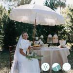 7ft Outdoor Patio Umbrella with Tassels - White