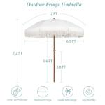 7ft Outdoor Patio Umbrella with Tassels - White