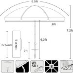 Portable 6.5ft Beach Umbrella with Sand Anchor