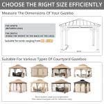 Beige Patio Gazebo Mosquito Netting Screen Walls