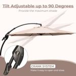 11FT Cantilever Patio Umbrella with Base - Champagne