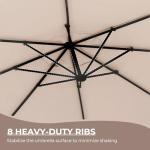 11FT Cantilever Patio Umbrella with Base - Champagne