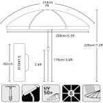 AMMSUN 7ft Heavy Duty Beach Umbrella with Tilt