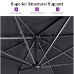 10ft Purple Leaf Cantilever Patio Umbrella - Grey