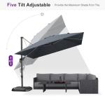 10ft Purple Leaf Cantilever Patio Umbrella - Grey