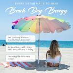 7.5ft Heavy Duty Beach Umbrella with Tilt Feature