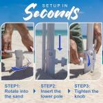 7.5ft Heavy Duty Beach Umbrella with Tilt Feature