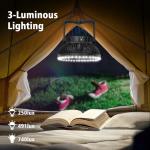 Rechargeable LED Camping Fan with Hanging Hook