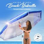 7ft Heavy Duty Beach Umbrella with Table Tray