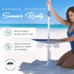 7ft Heavy Duty Beach Umbrella with Table Tray