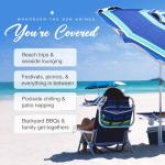 7ft Heavy Duty Beach Umbrella with Table Tray