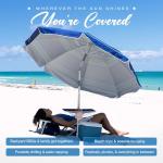 7ft Heavy Duty Beach Umbrella with Table Tray