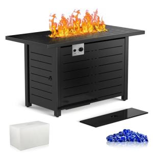 42" Outdoor Propane Fire Pit Table with Lid