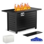 42" Outdoor Propane Fire Pit Table with Lid