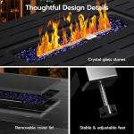 42" Outdoor Propane Fire Pit Table with Lid