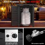 42" Outdoor Propane Fire Pit Table with Lid