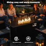 42" Outdoor Propane Fire Pit Table with Lid