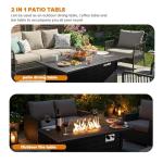 42" Outdoor Propane Fire Pit Table with Lid