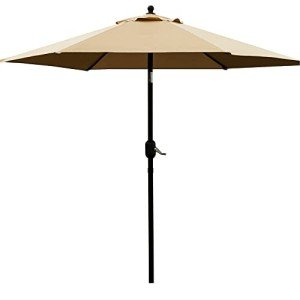7.5' Tan Patio Market Umbrella with Tilt