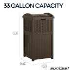 Suncast 33 Gallon Outdoor Trash Can with Lid