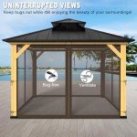 10-ft x 12-ft Brown Gazebo Mosquito Netting